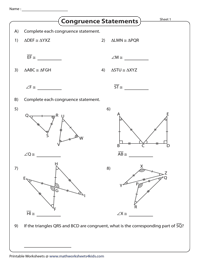 corresponding parts of congruent figures worksheet