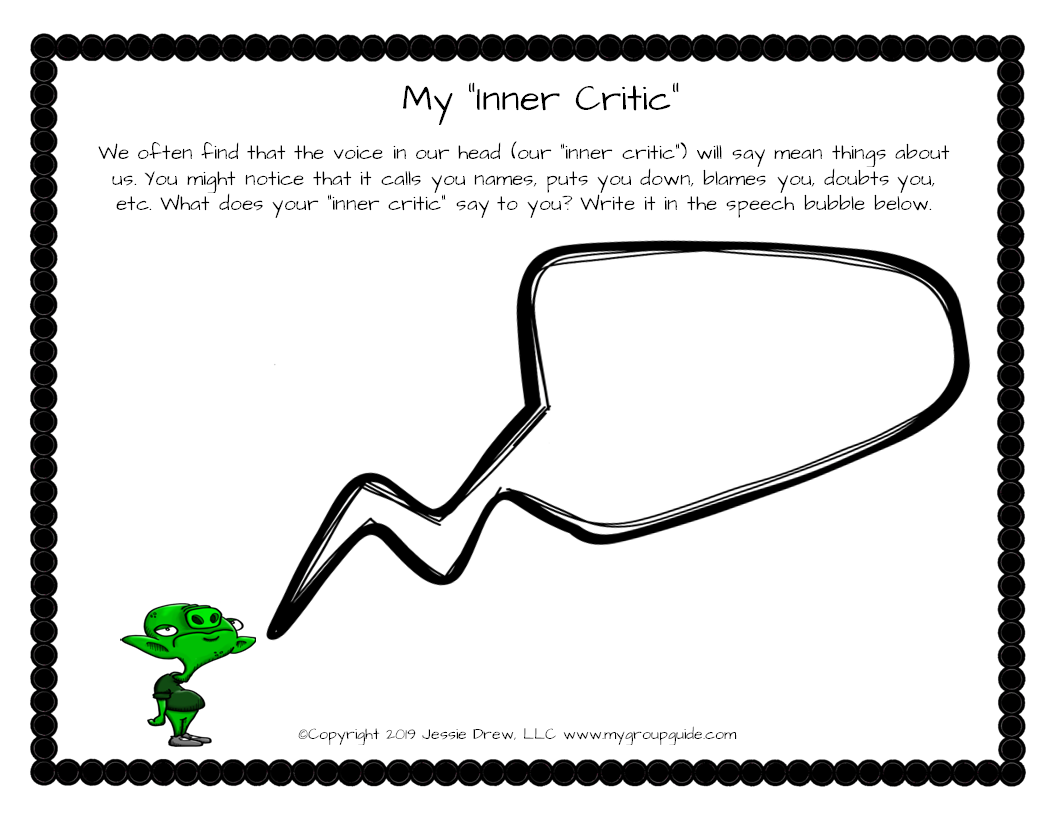 counseling worksheet for kids
