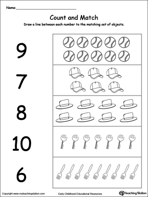 FREE* Count and Match 6 Through 10 | MyTeachingStation.com