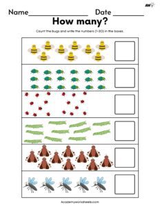 count and write worksheet 1 20