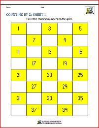 Counting by 2s Worksheets