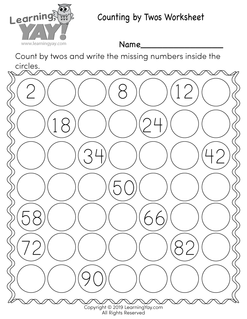 count by 2 s worksheet