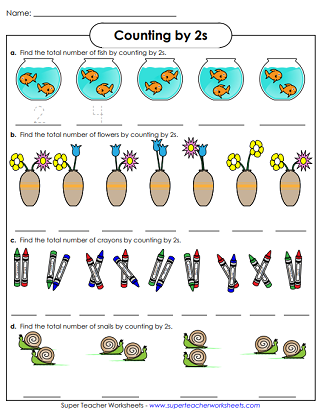 Skip Counting By 2s - Worksheets
