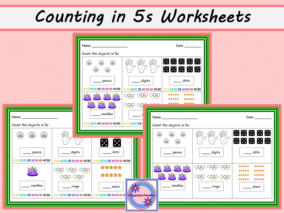 Counting in 5s Differentiated Worksheets  