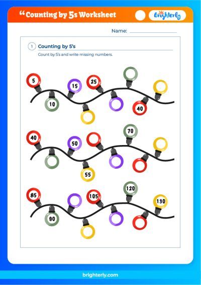 Free Printable Counting By 5s Worksheet for Kids [PDFs] Brighterly.com