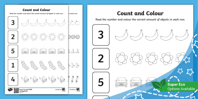 Counting Numbers to 10 Worksheet | 1-10 Printable - Twinkl