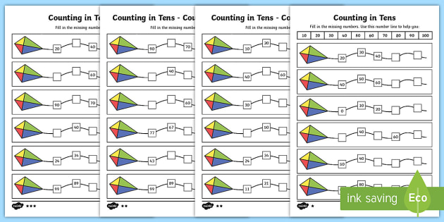 Counting in 10s in Multiples/Non-Multiples Worksheets
