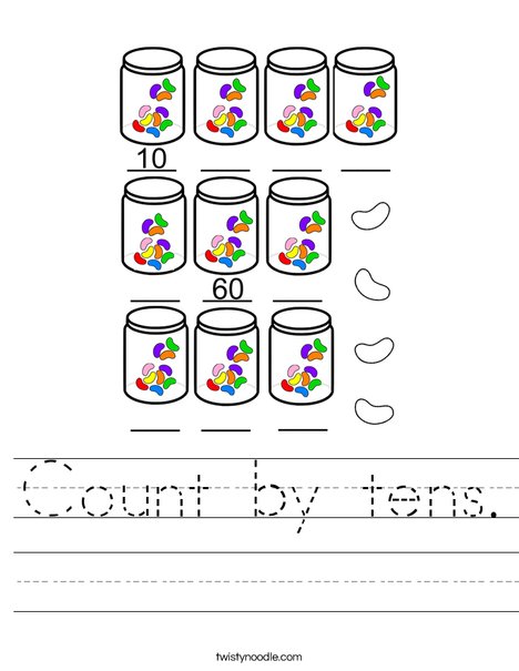 count by tens worksheet