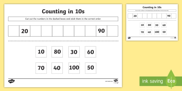 count by tens worksheet