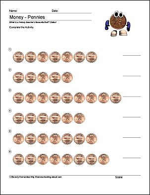 count coins worksheet