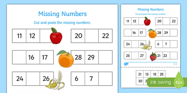 Missing Numbers to 30 Worksheet / Worksheet (teacher made)