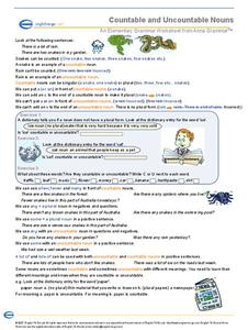 countable and uncountable nouns worksheet