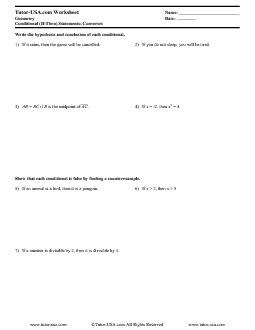 Worksheet: Conditional Statements, Converses, Counterexamples ...