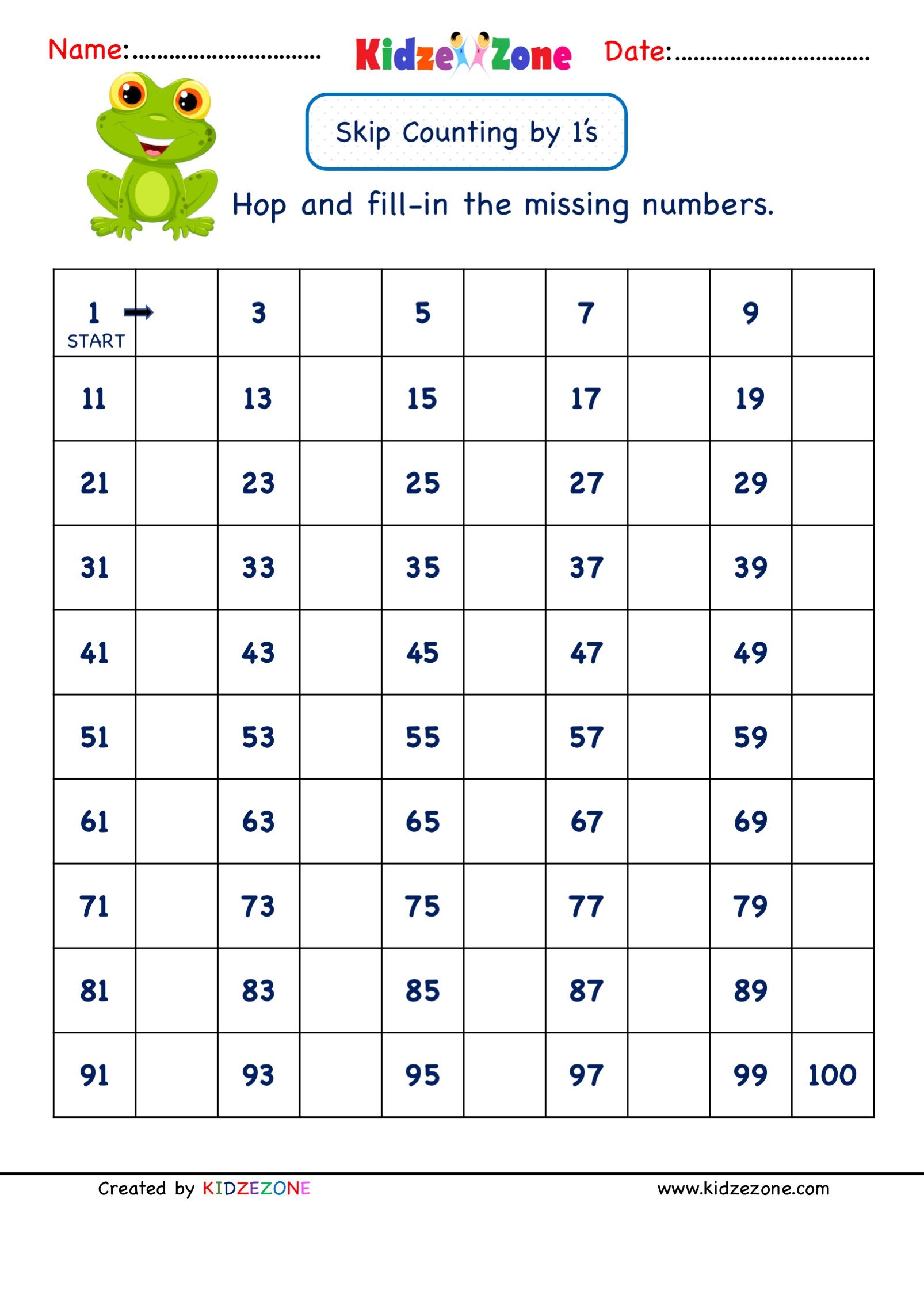 counting 1 100 worksheet