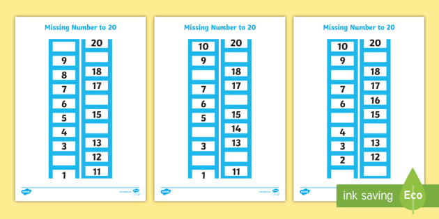 Counting Backwards from 20 Worksheets | Backward Counting