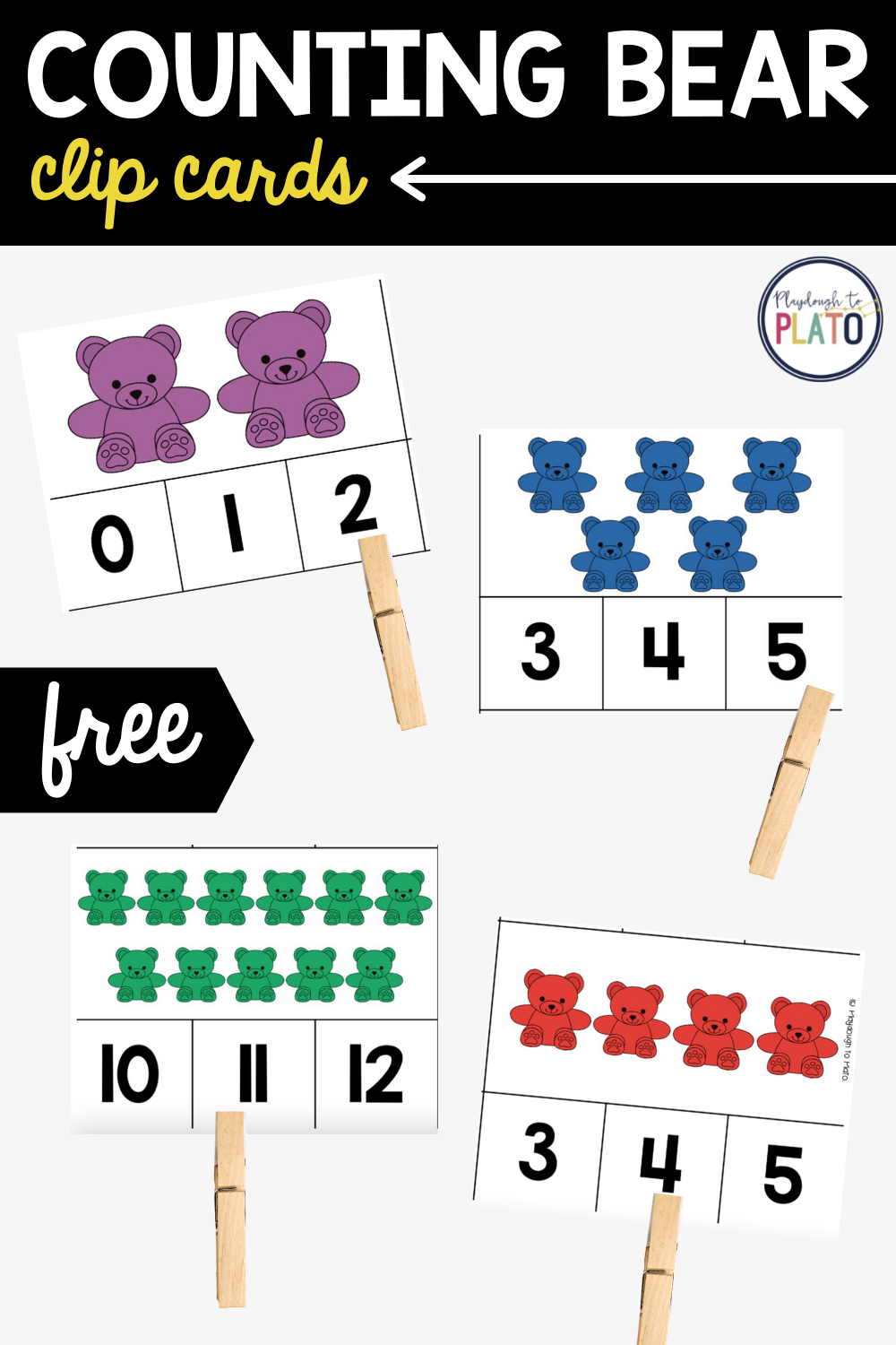 counting-bear-clip-cards-playdough-to-plato-worksheets-library for Count And Clip Cards Printable Free Counting Bear Clip Cards - Playdough To Plato - Worksheets Library for Count And Clip Cards Printable Free