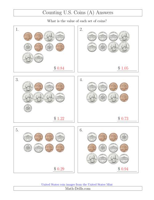 counting bills and coins worksheet