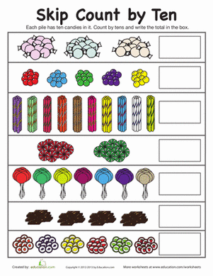 Skip Counting by 10 | Interactive Worksheet 