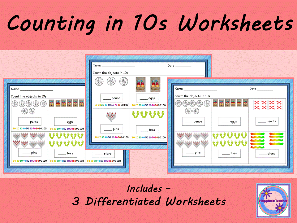Counting in 10s Differentiated Worksheets  