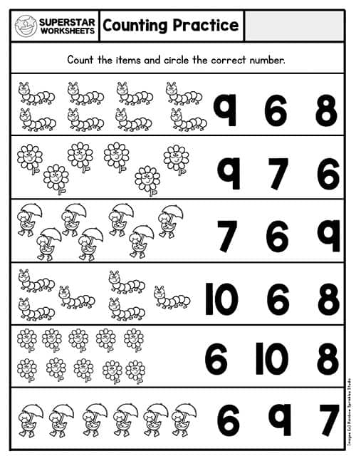 Kindergarten Counting Worksheets -Worksheets Library