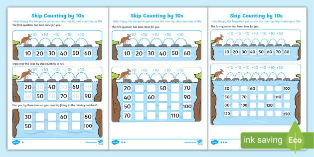 counting by 10s worksheet for kindergarten