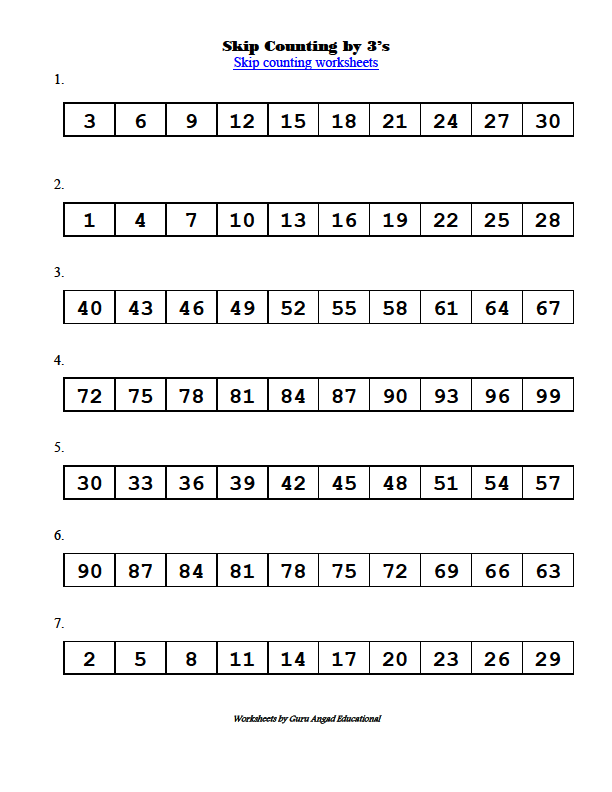2nd Grade Math - Skip Counting by 3s and 4s Worksheets — Steemit