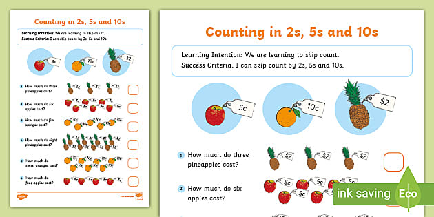 counting by 5s and 10s worksheet