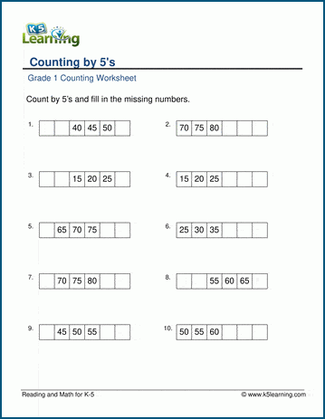 counting by 5s worksheet