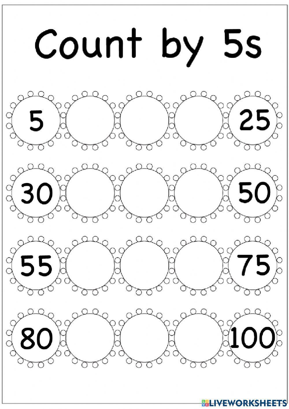 counting by fives worksheet