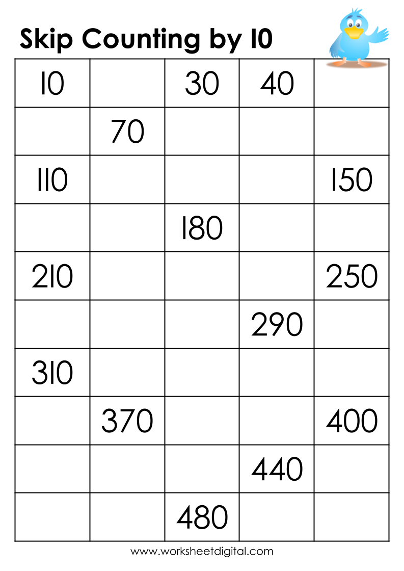 counting by tens worksheet