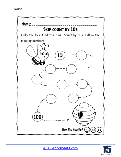 counting by tens worksheet