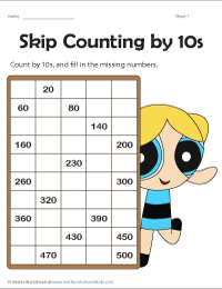 Skip Counting by 10s Worksheets