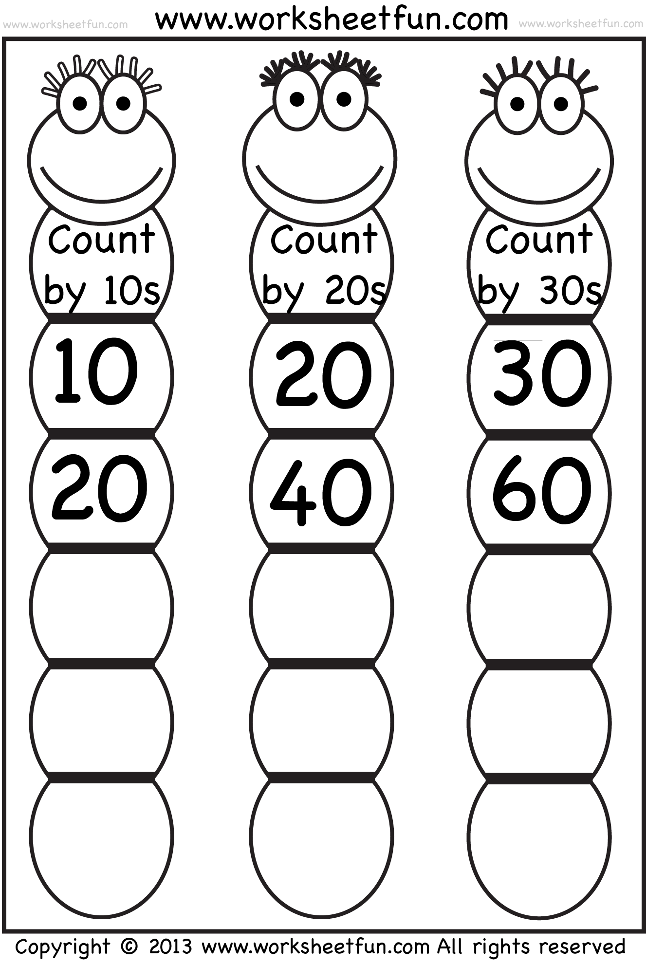 counting by tens worksheet