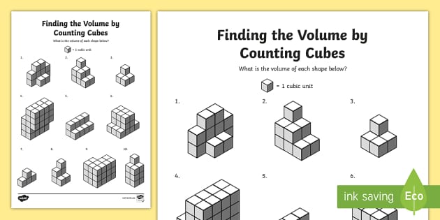 counting cubes to find volume worksheet