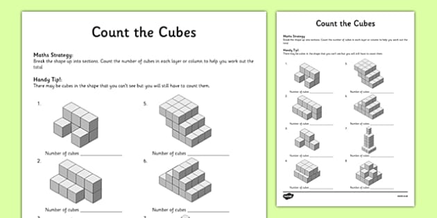 Year 3 Count the Cubes Worksheet / Worksheet (teacher made)