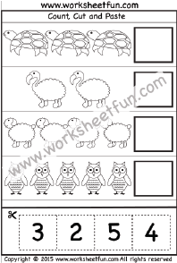 Cut and Paste Activity - Count, Cut and Paste - 1 Worksheet / FREE ...