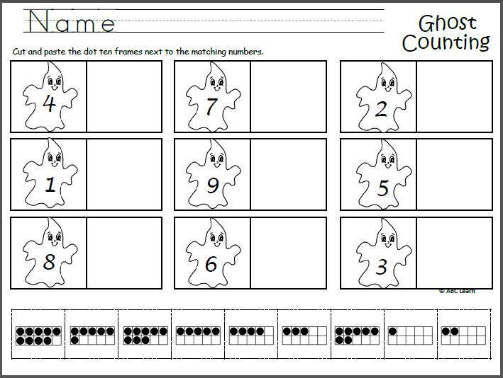 counting cut and paste worksheet