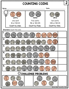 Free Counting Money Worksheets by Carol Bell - Saved By A Bell | TPT