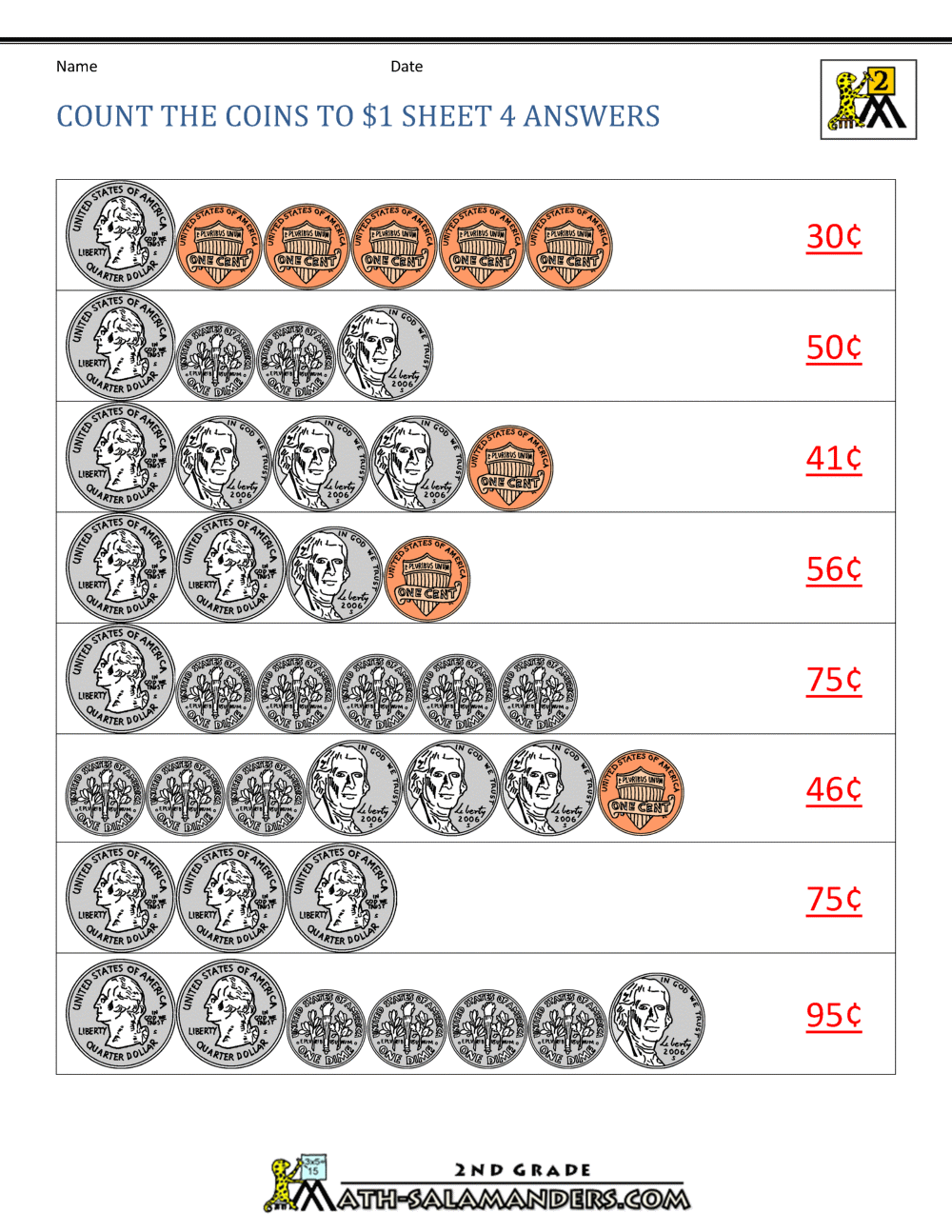 counting money printable