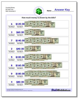counting money to 20 00 worksheet