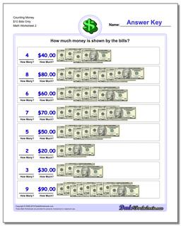 counting money to 20 00 worksheet