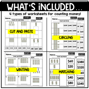 counting money to 20 00 worksheet