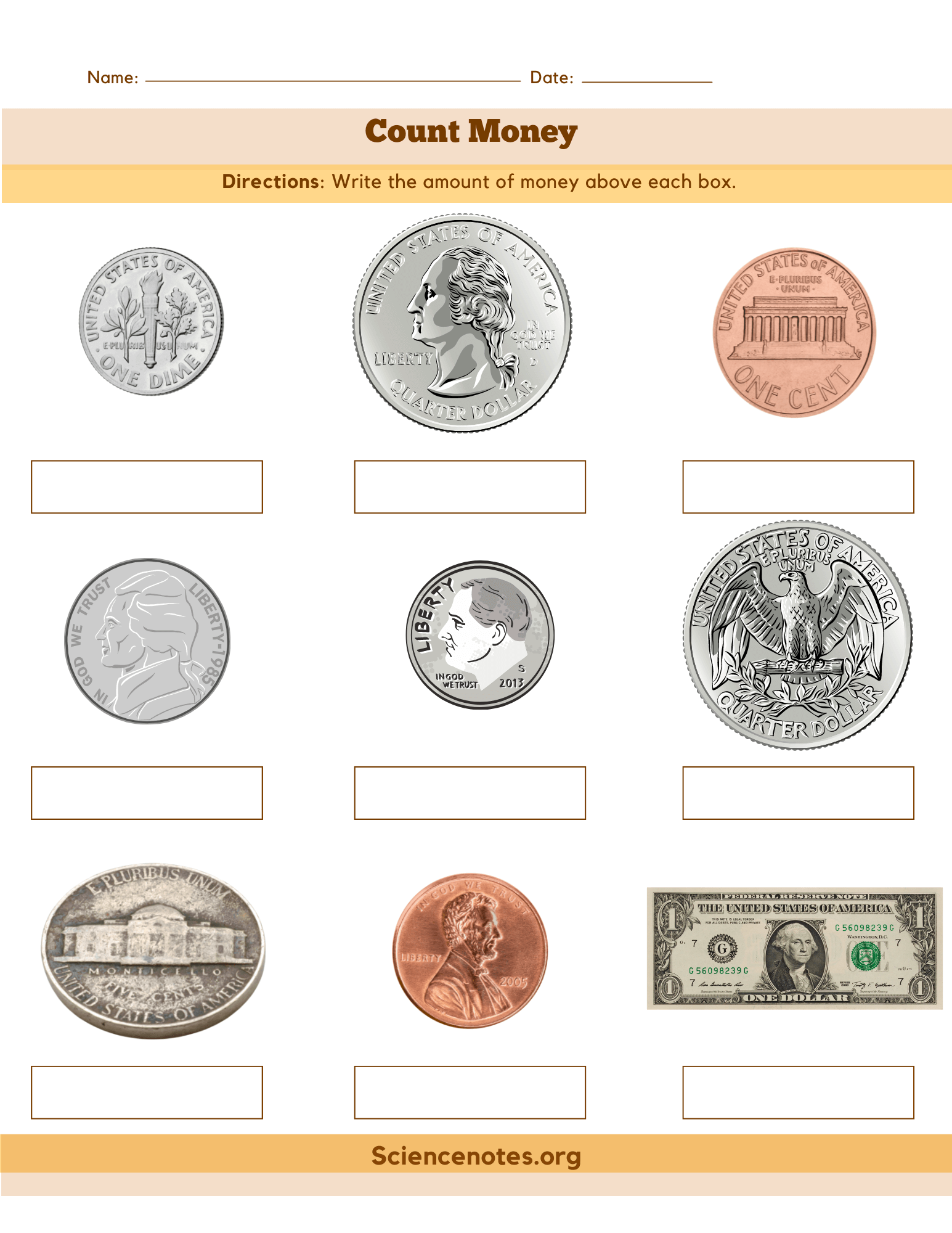 counting money worksheet 4th grade