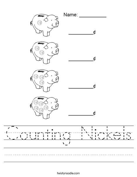 counting nickels worksheet