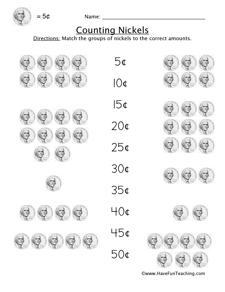 Free Counting Nickels Worksheet Download Free Counting Nickels Free counting nickels worksheet download free counting nickels