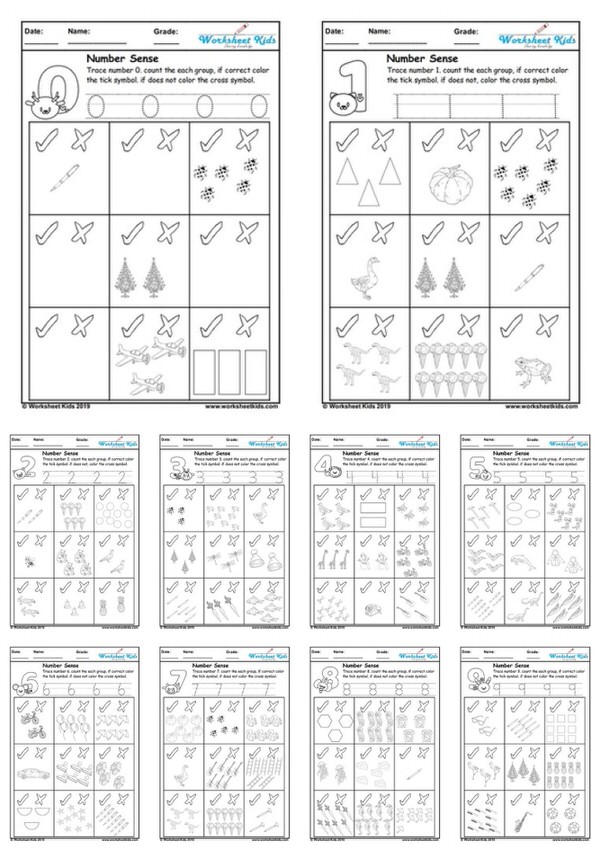 Free Summer Kindergarten Preschool Counting Worksheets ...