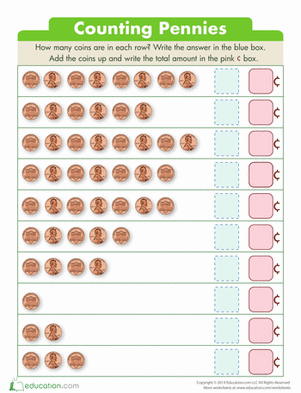 How Many Pennies | Worksheet 