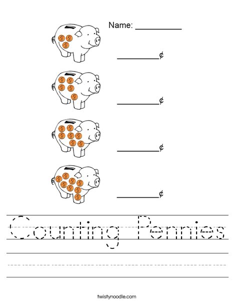 counting penny worksheet