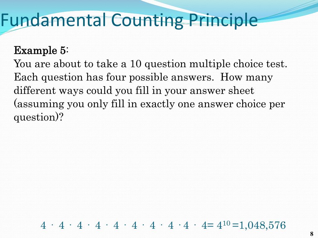 counting principle worksheet