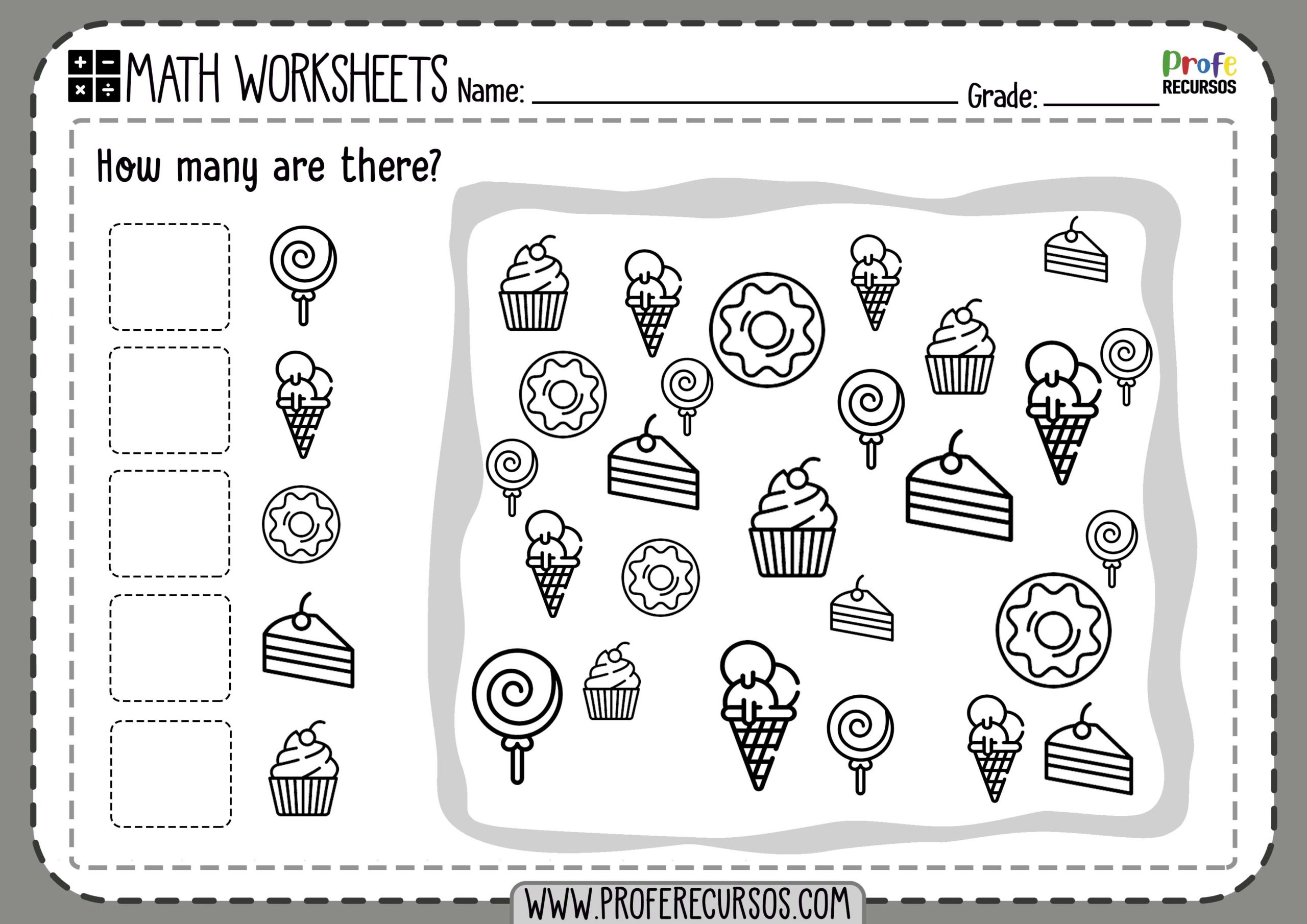 Free Printable Counting Worksheets for Kindergarten